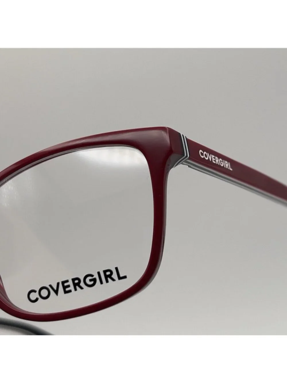 Covergirl CG0484 066 Shiny Red Women Full Square Eyeglass Frame 52-17-140